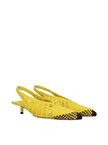 Jacquemus Gelb Leder Flach Sandalen
