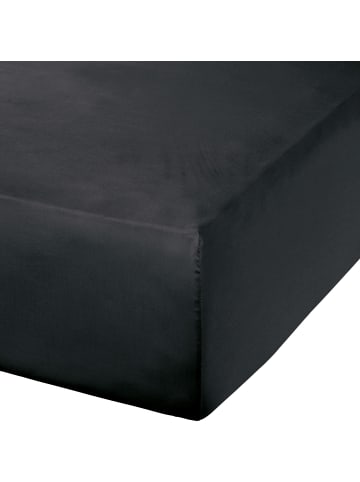 Erwin Müller Mako-Satin Spannbettlaken Landshut in schwarz