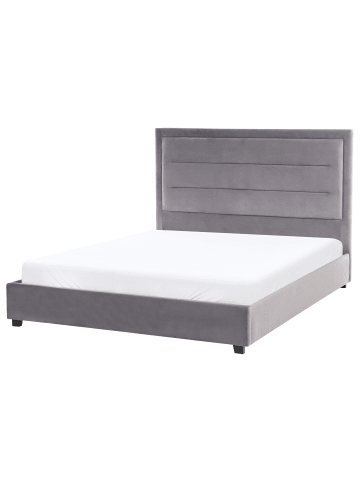 Beliani Doppelbett ROUEN in Grau/Schwarz - (W) 146 x (H) 112 x (L) 213 cm