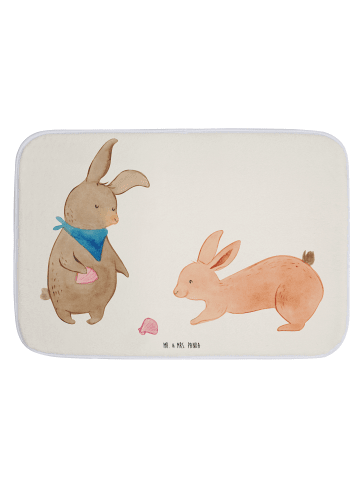 Mr. & Mrs. Panda Badezimmerteppich Hasen Muschel ohne Spruch in Weiß