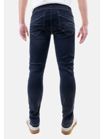 Jaylvis Feine Jeans Twill Denim Design-Falten und Kontrastnähte in Dunkelblau