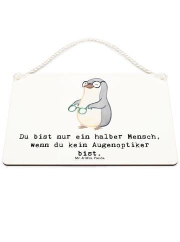 Mr. & Mrs. Panda Wandtafel Augenoptiker Herz mit Spruch in Weiß