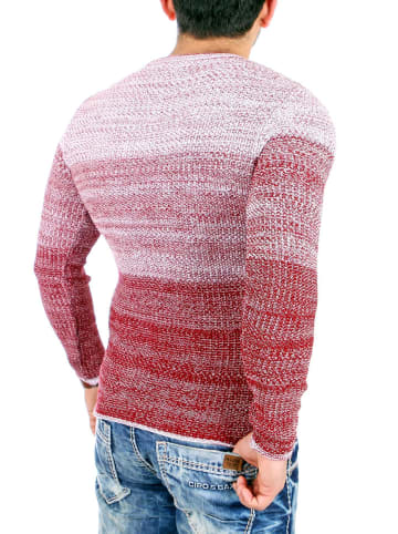 RESLAD Strickpullover Colorblock in bordeaux