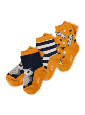 Sigikid Sockenset 3er Magic Owl in Dunkelblau/Weiß/Ockerorange
