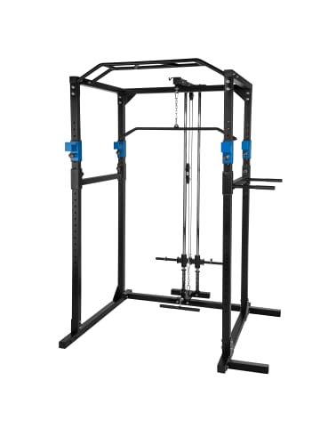 tectake Power Rack  136 x 142,5 x 215 cm, schwarz/blau
