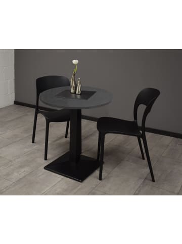 58 aufm Kessel BISTROTISCH rund Elanur 70 cm schwarz matt/graphit