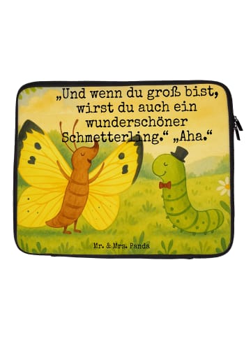 Mr. & Mrs. Panda Laptop Tasche Raupe Schmetterling Design mit Sp... in Weiß