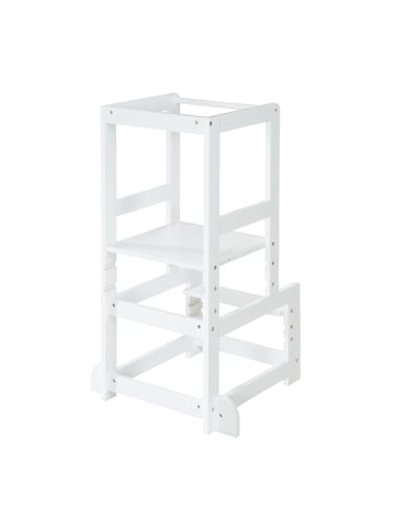 roba Montessori Lernturm – sicherer Kinder-Tritthocker aus Holz, weiß