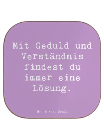 Mr. & Mrs. Panda Glas-Untersetzer Spruch Konflikte friedlich lös... in Lavendeltraum