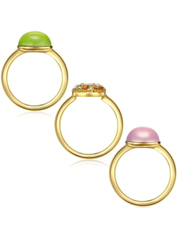 Lulu & Jane Ring aus Metall-Legierung verziert mit Kristallen von Swarovski® in gelbgold