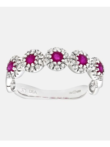 Diamant L'éternel Eternity-Ring aus 375 Weißgold mit Diamant mit Rubin
