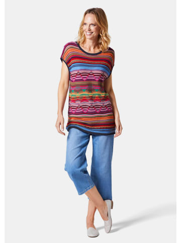 GOLDNER Kurzgröße: Bequemes Top mit schönem Dessin in bunt