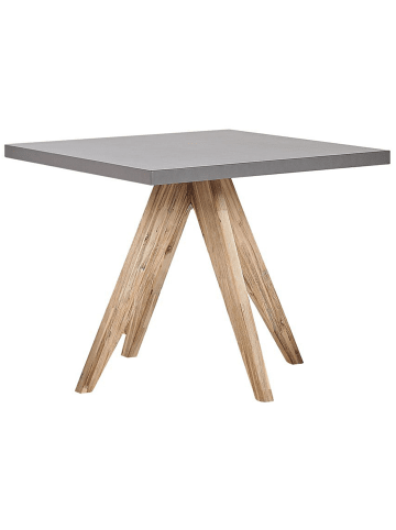 Beliani Gartentisch OLBIA in Grau/Braun - (W) 90 x (H) 76 x (L) 90 cm