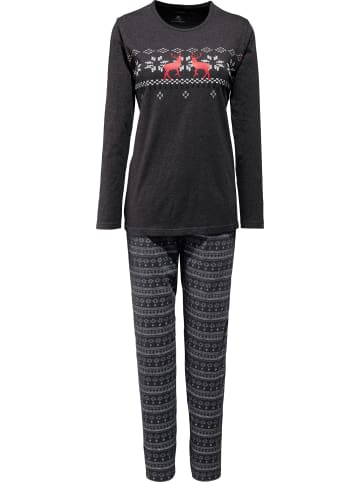 Erwin Müller Single-Jersey Schlafanzug in anthrazit meliert