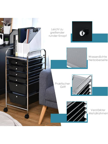 COSTWAY Rollcontainer in Schwarz