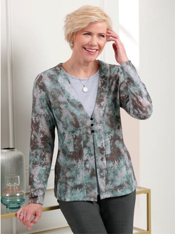 WITT WEIDEN 2-in-1-Langarmshirt in salbei-steingrau-bedruckt