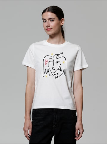 wat? Apparel T-Shirt Peace Love in Off White