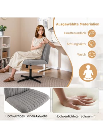 COSTWAY Schneidersitz Stuhl in Grau