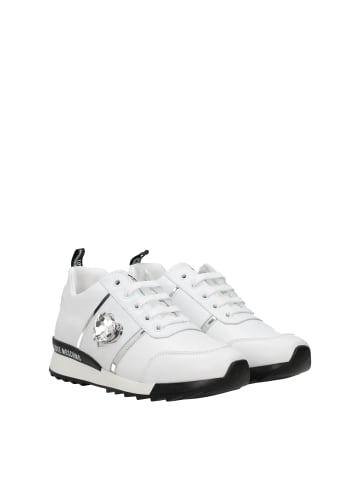 Love Moschino Weiß Leder Low Top Sneaker