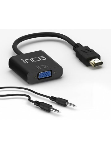 Inca Inca HDMI-auf-VGA-Adapter mit inkludiertem Audiokabel – Optimieren in Schwarz