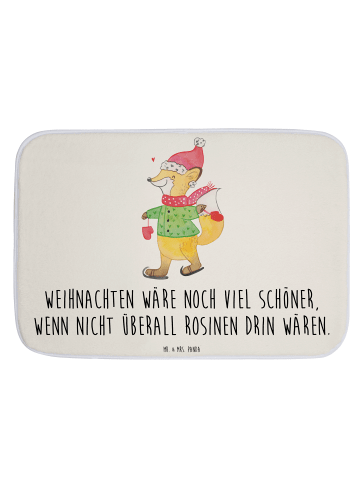 Mr. & Mrs. Panda Badematte Fuchs  Schlittschuhe mit Spruch in Weiß