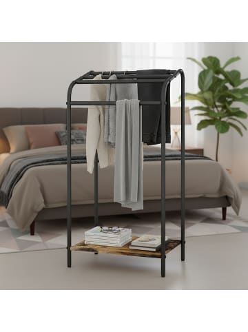 relaxdays Handtuchständer in Dunkelbraun/ Schwarz - (B)41,5 x (H)79,5 x (T)28,5 cm