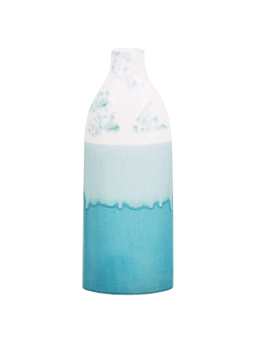 Beliani Blumenvase CALLIPOLIS in Blau/Weiß - (W) 13 x (H) 35 x (L) 7 cm