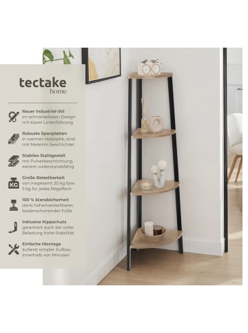 tectake Eckregal, inklusive Kippschutz, 34 x 34 x 125 cm