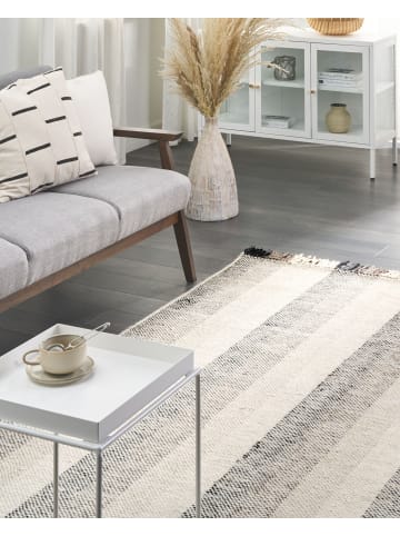 Beliani Kurzflor EMIRLER in Weiß/Schwarz/Braun - (W) 140 x (H) 1 x (L) 200 cm