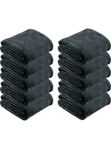 REDBEST Fleece, Microfaser Wohndecke 10er-Pack in anthrazit
