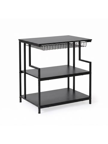 relaxdays Druckertisch in Schwarz - (B)60 x (H)70 x (T)50 cm