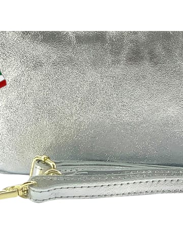 Florence Florence Umhängetasche Leder silber ca. 22cm