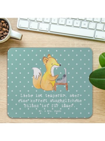 Mr. & Mrs. Panda Mousepad Buchhalter Weisheit mit Spruch in Meeresbrise