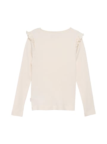 Minymo Longsleeve MIT-Shirt LS Rib 6174  Langarmshirt mit Rüschen in Beige