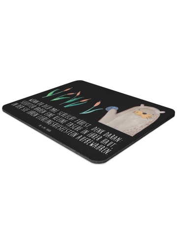 Mr. & Mrs. Panda Mouse Pad Otter Stein mit Spruch in Schwarz