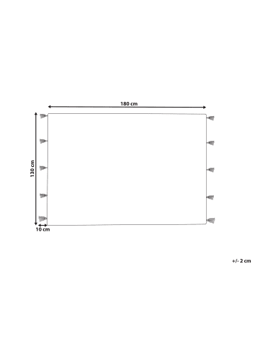 Beliani Kuscheldecke KOTTAYAM in Grau/Blau/Beige - (W) 130 x (H) 1 x (L) 180 cm