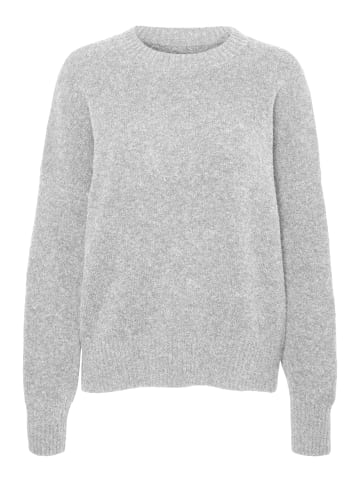 Vero Moda Strickpullover loose fit Rundhals tiefe Schultern in Grau-2
