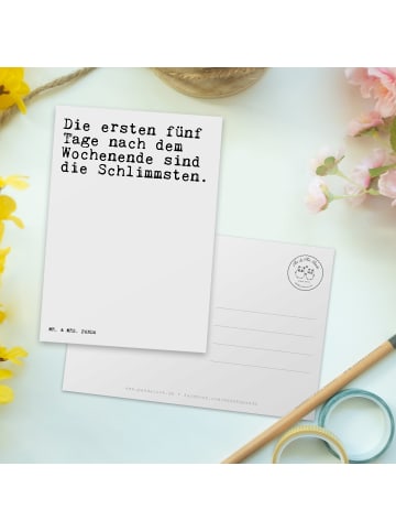 Mr. & Mrs. Panda Fotokarte Die ersten fünf Tage... mit Spruch in Weiß