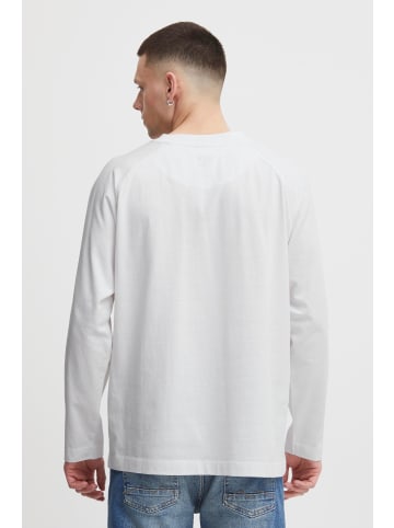 !SOLID Langarmshirt SDEyado - 21301029-ME  Basic Longsleeve mit Logopatch am Saum in Weiß