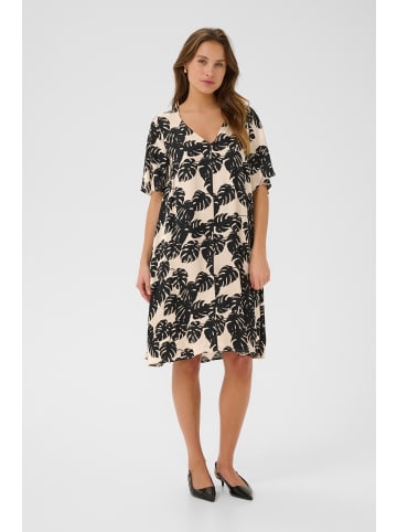 CULTURE Kleid CUmiso A-shape in Black Palm Leaves