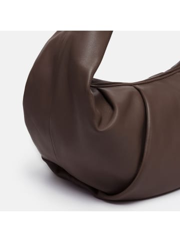 Les Visionnaires Greta Essential Schultertasche Leder 43 cm in chocolate