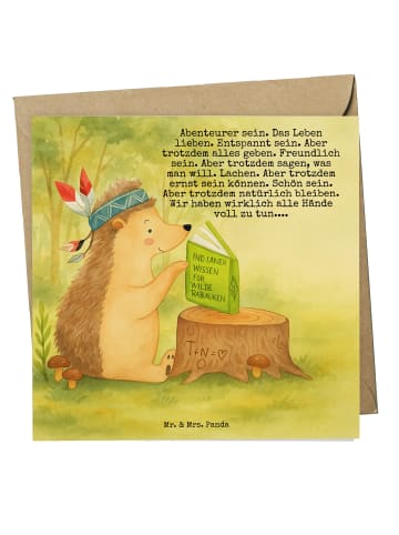 Mr. & Mrs. Panda Einladungskarte Igel Federschmuck Design mit Sp... in Weiß