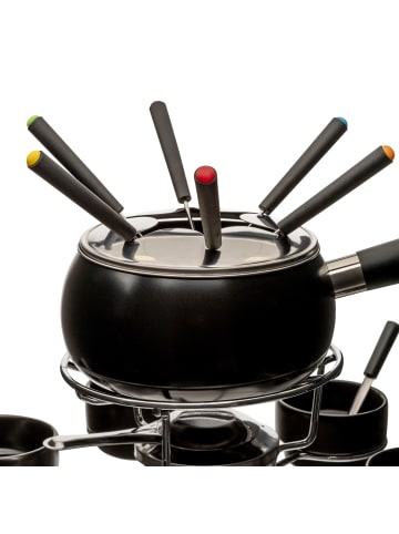 5five Simply Smart Drehbares Fondue-Set für 6 Personen, Keramik in Schwarz