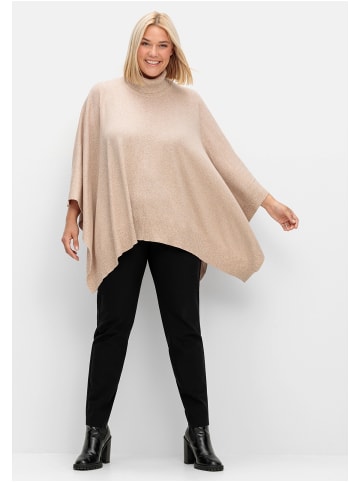 sheego Poncho in cappuccino meliert