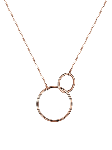 Elli Halskette 925 Sterling Silber Geo, Kreis in Rosegold