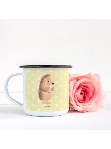 Mr. & Mrs. Panda Kaffeetasse Igel Kuchenstück ohne Spruch in Gelb Pastell