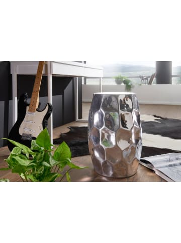 FineBuy Beistelltisch in Silber / Aluminium / 30x30x47