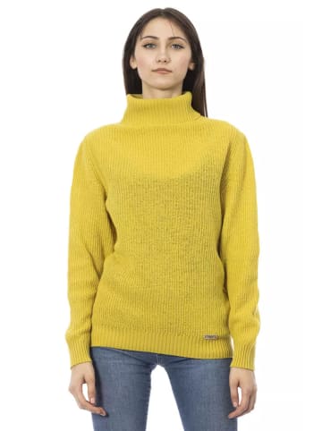 Baldinini Trend Zweifarbig Gelb Wolle Damen Pullover