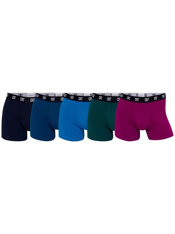 CR7 Boxershort 5er Pack in Blau/Grün/Magenta