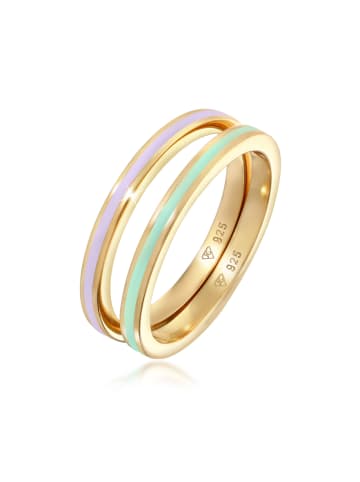 Elli Ring 925 Sterling Silber Ring Set in Gold